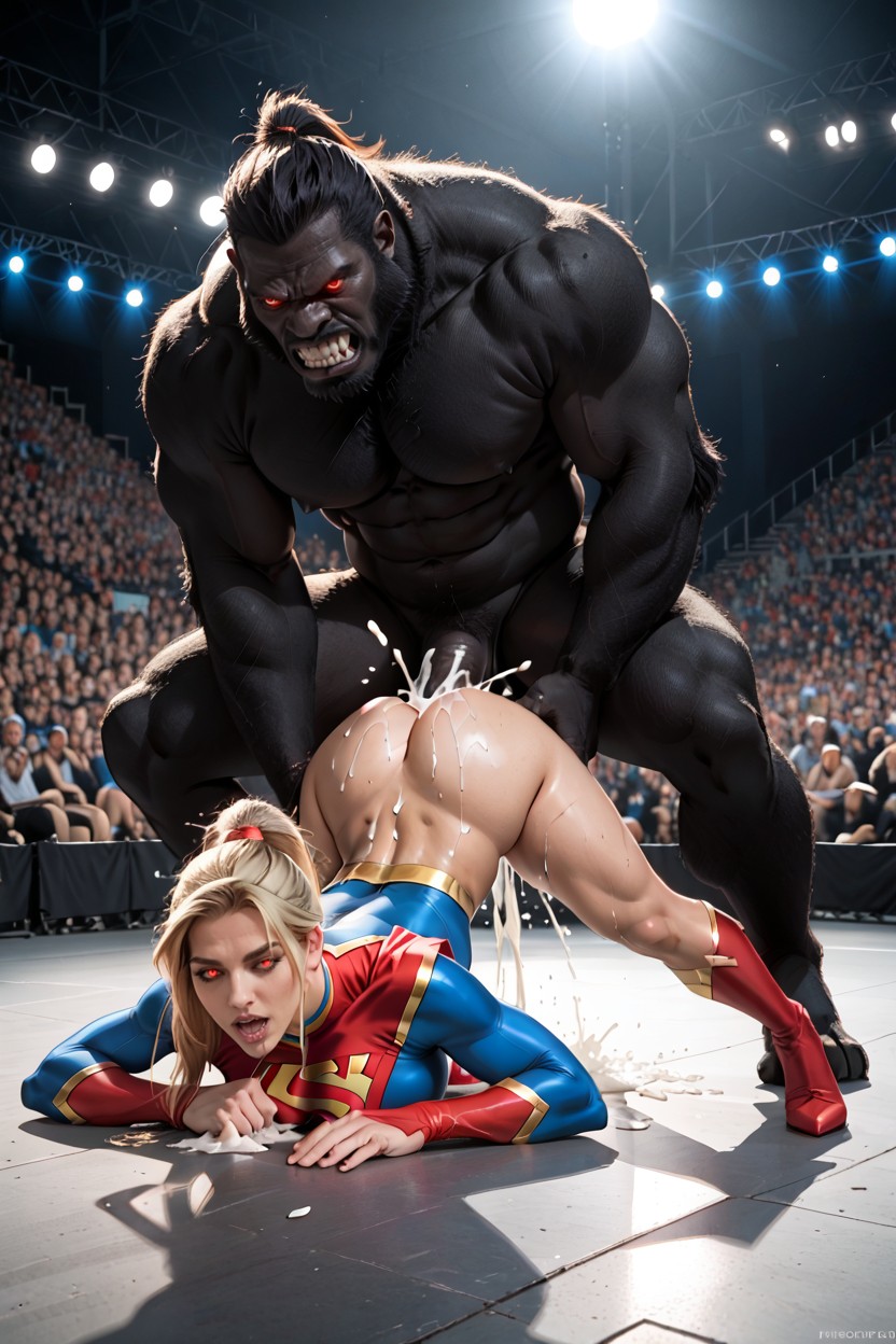 Ripped Costume, Audience, Fucked From Behind By Gorilla Beast AI Porn