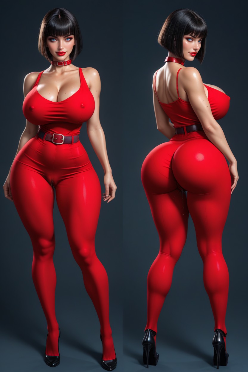 Black Hair, Sweat, Heroic Position AI Porn