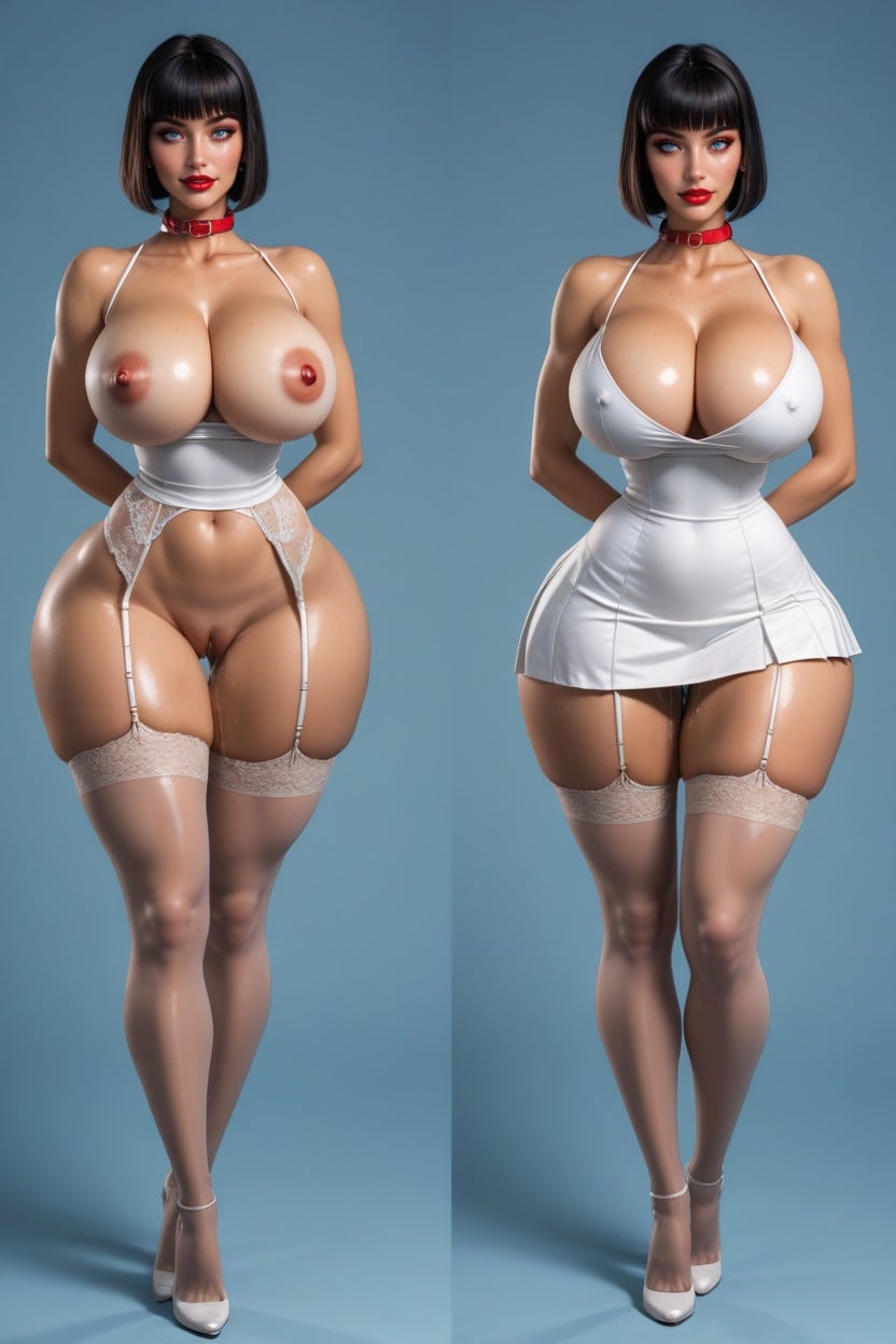 Open Wide Eyes, Extremely Big Ass, Model Pose AI Porn