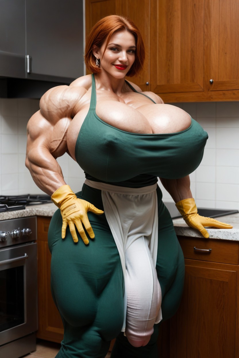 Gigantic Latissimus Dorsi, Extremely Large Ass, Muscular Woman Shemale AI Porn