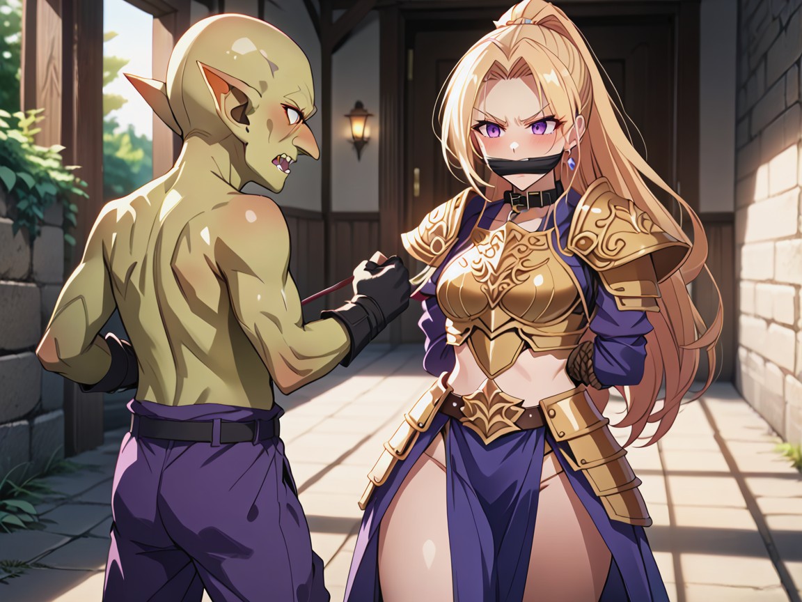 Day, Full Armor, Female Gold Hair Hentai AI Porn