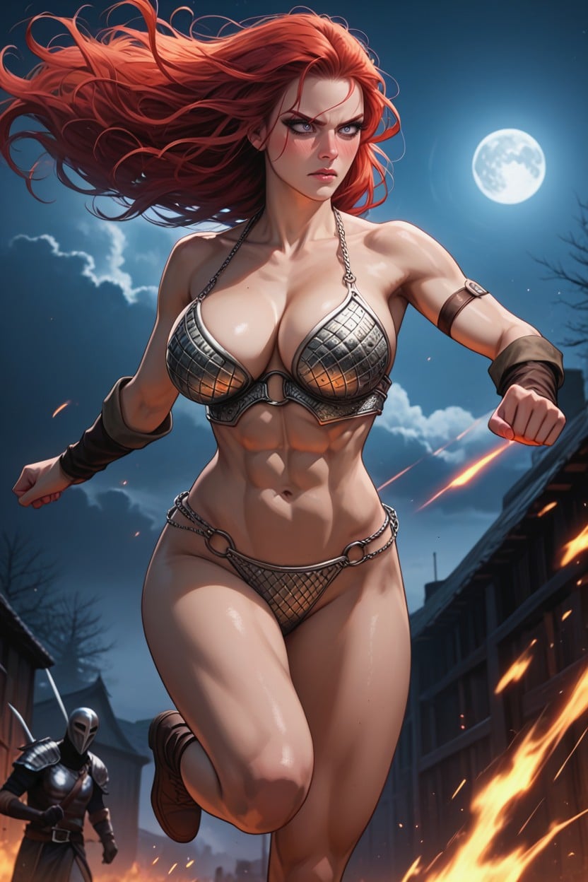 Kick, Bouncing Breasts, Night Hentai AI Porn