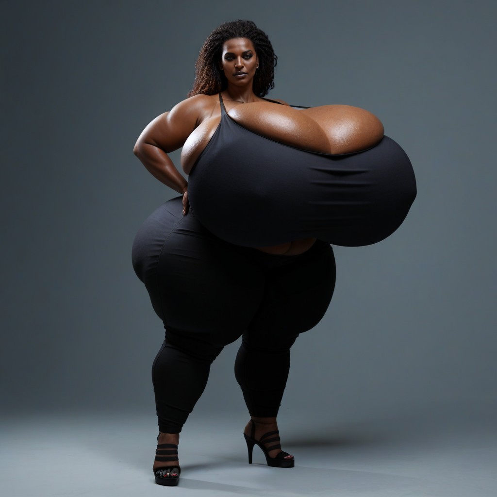 Full Body, Colossal Breast, City AI Porn