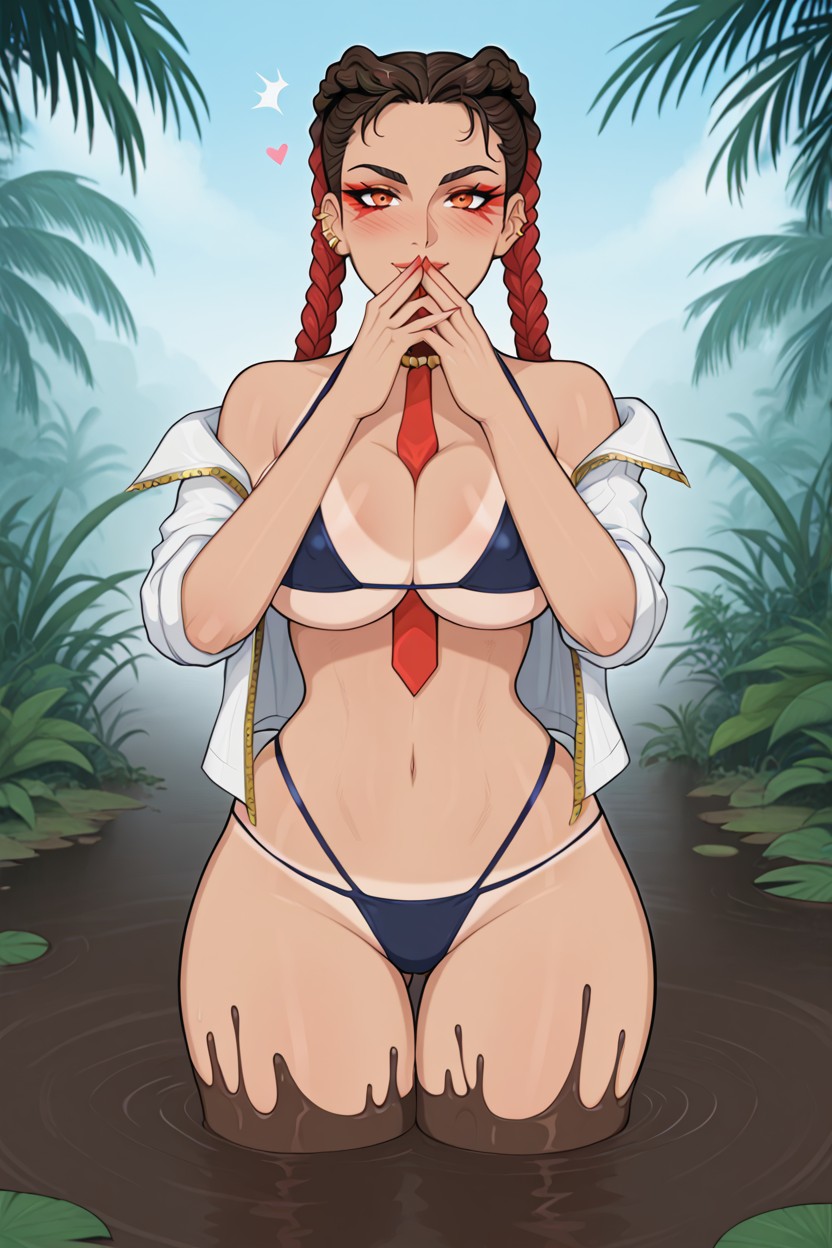 Blouse, Dyamic Pose, Wasp Waist Hentai AI Porn