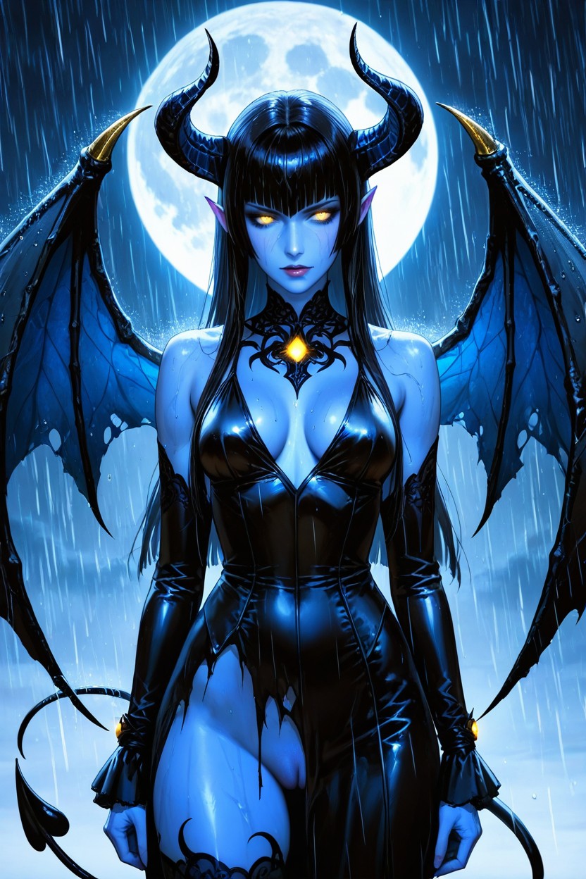 Close Up Vagina, Gothic, Blue Skin AI Porn
