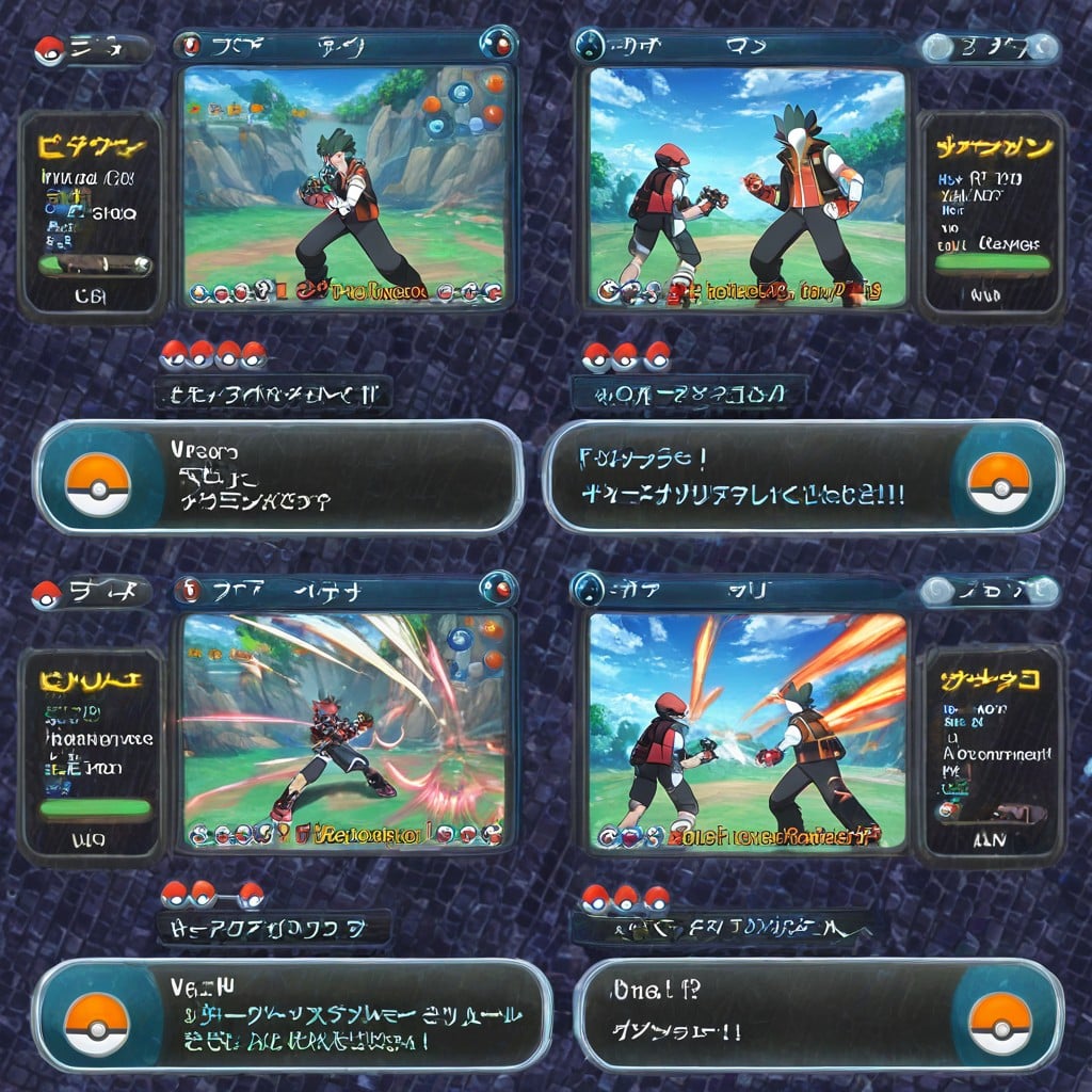 Pokemon Fighting Each Other, Screenshot Of A Pvp Screen From The Classic Game Game Pokmon Red, Two Pokemon Clashing AI Porn