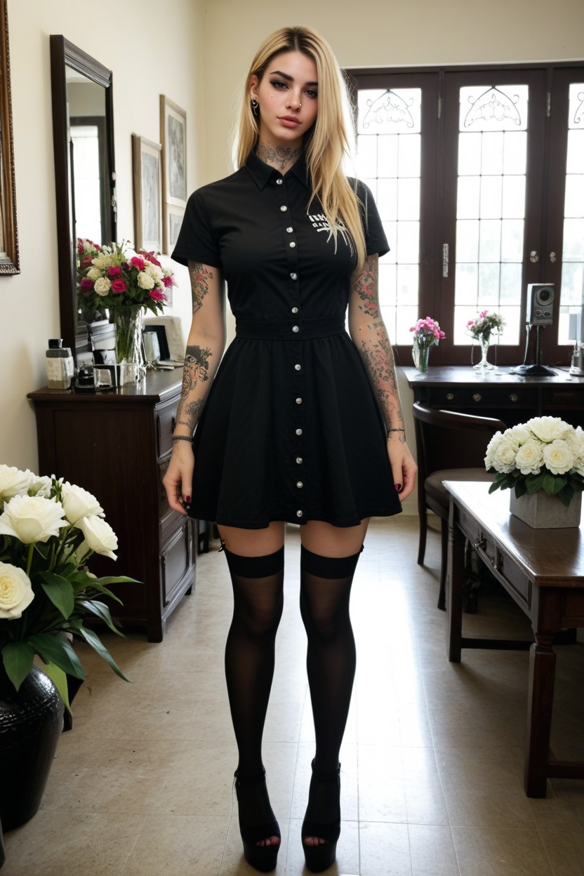 Mouth, Emo Style, Freckles AI Porn