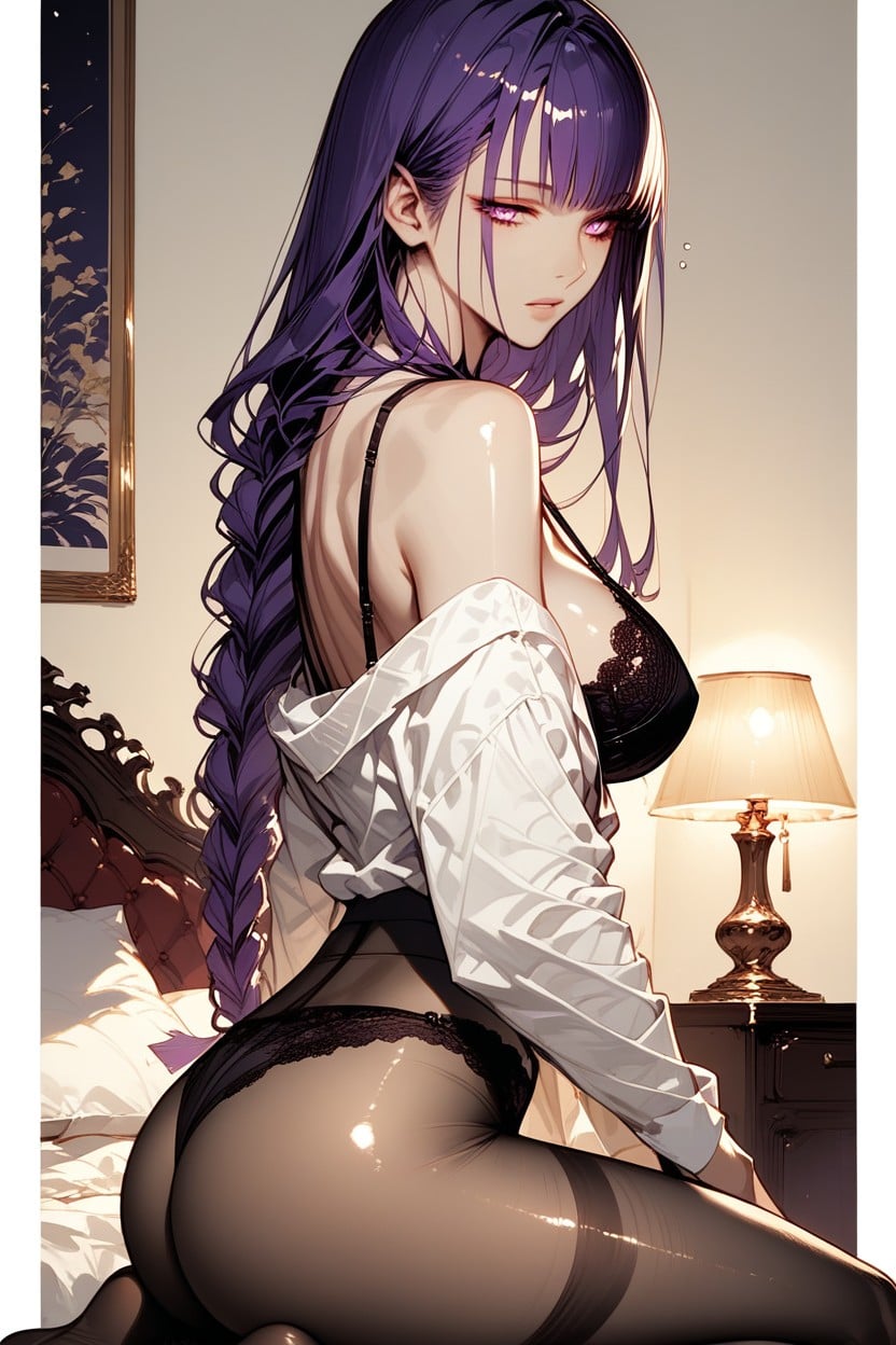 On Knees, Lamp, Loose Bra Hentai AI Porn