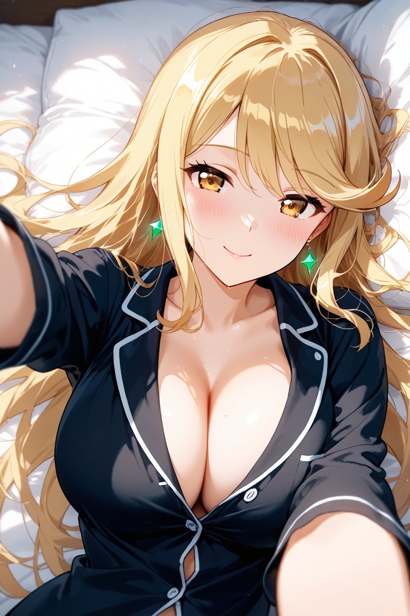 She Is Staring Viewer Lovingly, Together, Colored Image Hentai AI Porn