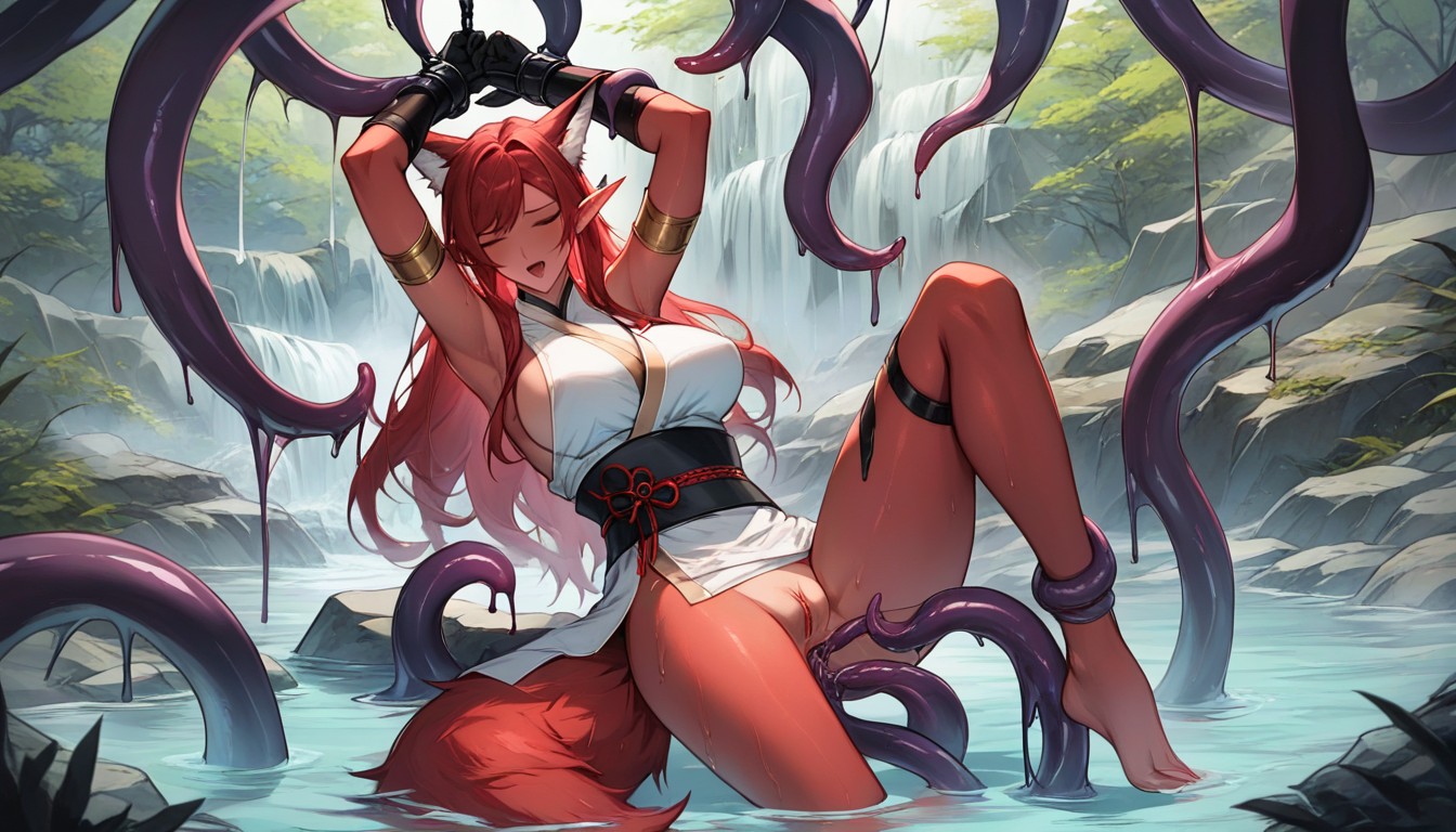 Gelatinous Clothes, Rounded Breast, Onsen AI Porn