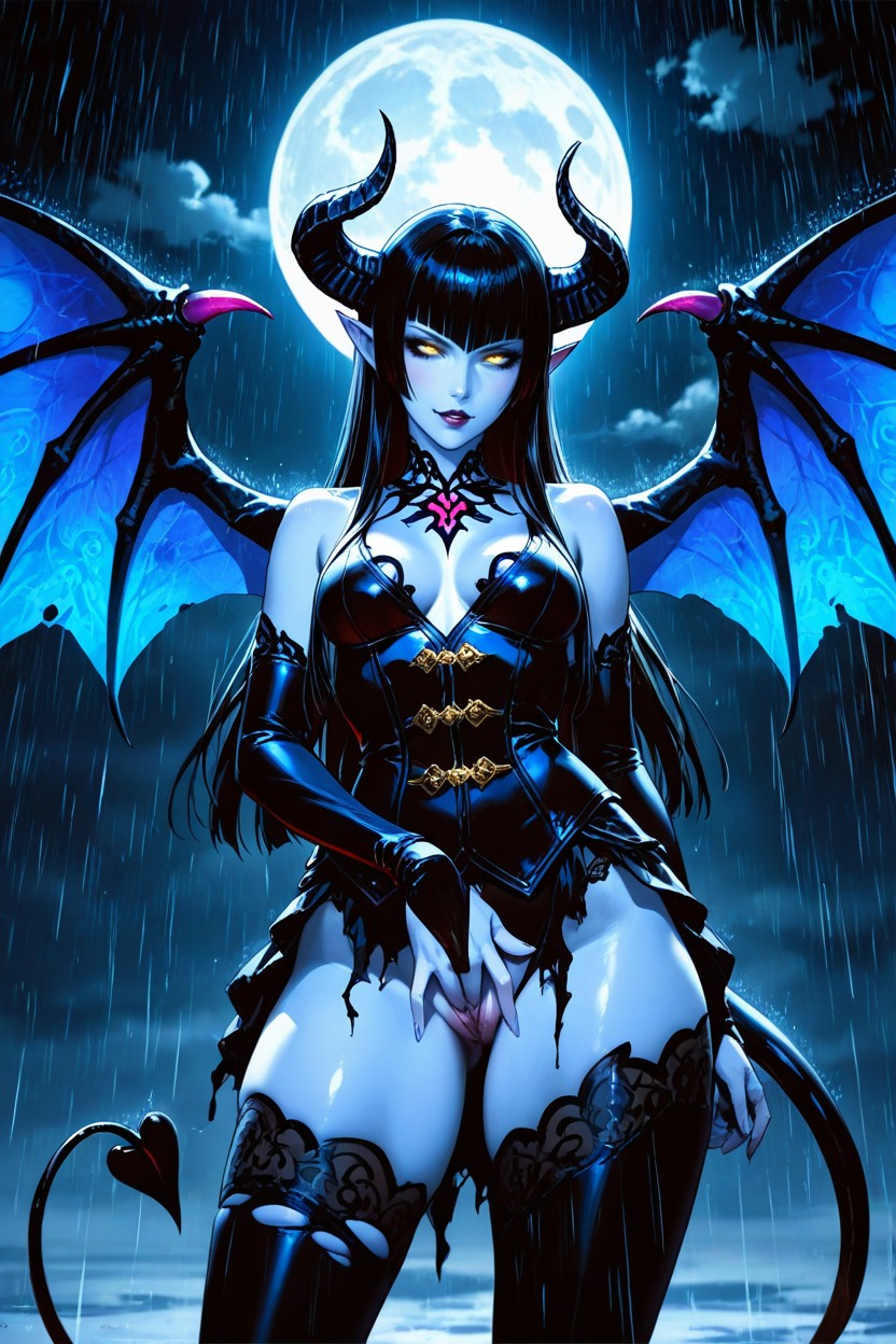 Long Straight Hair, Cold Moonlight, Massive Ass AI Porn