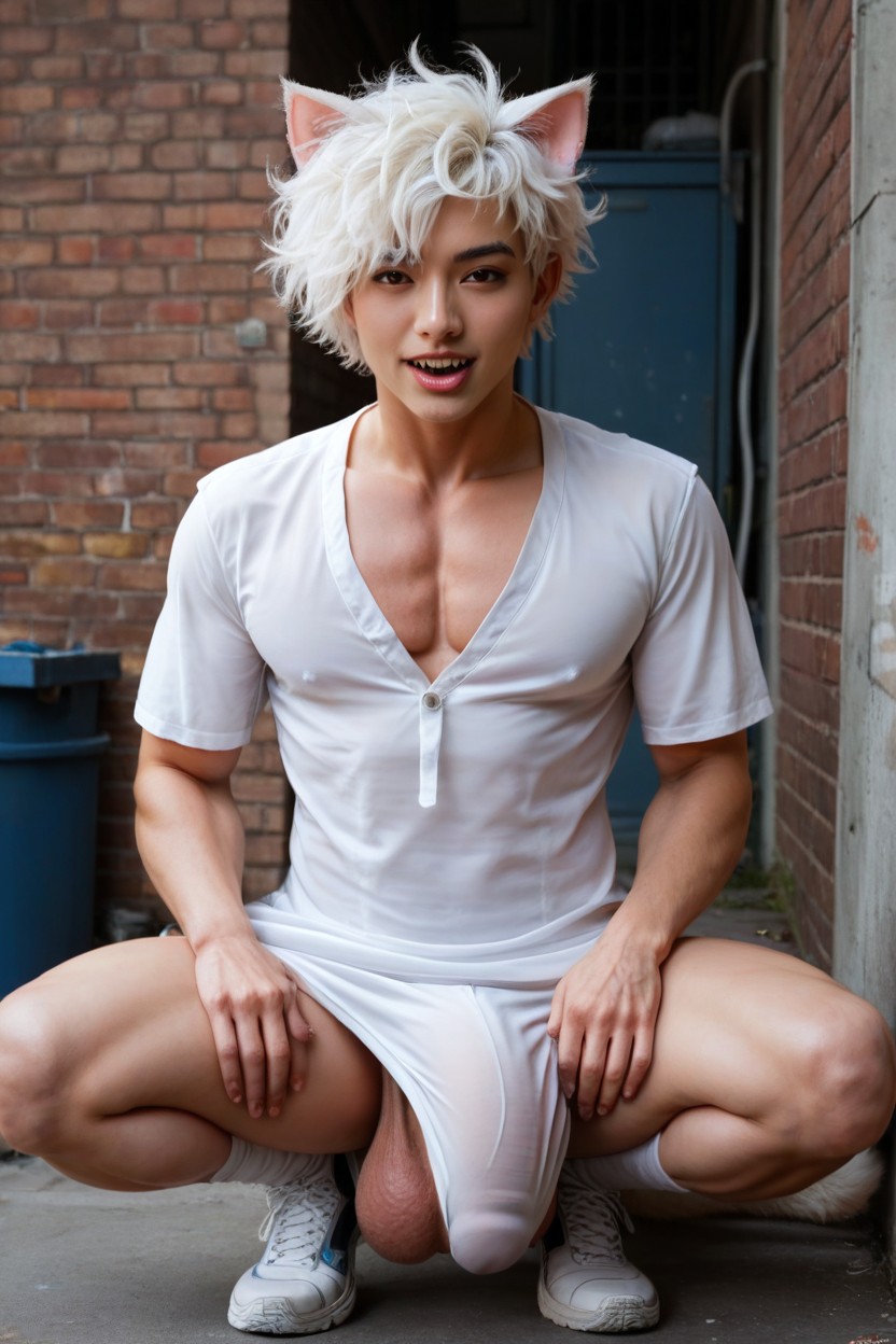 Loose Hospital Gown, Fangs, Man AI Porn