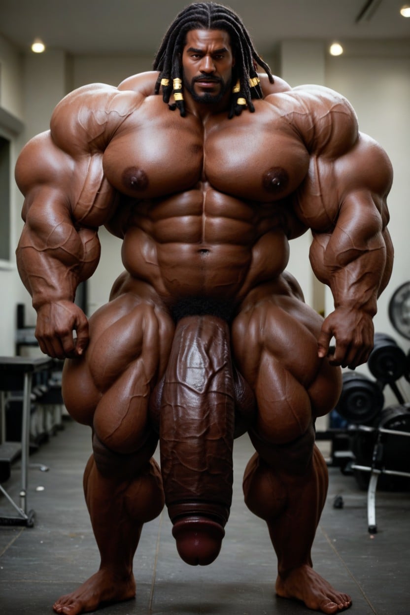 Massive Muscles, Standing Erection, Massive Growth AI Porn
