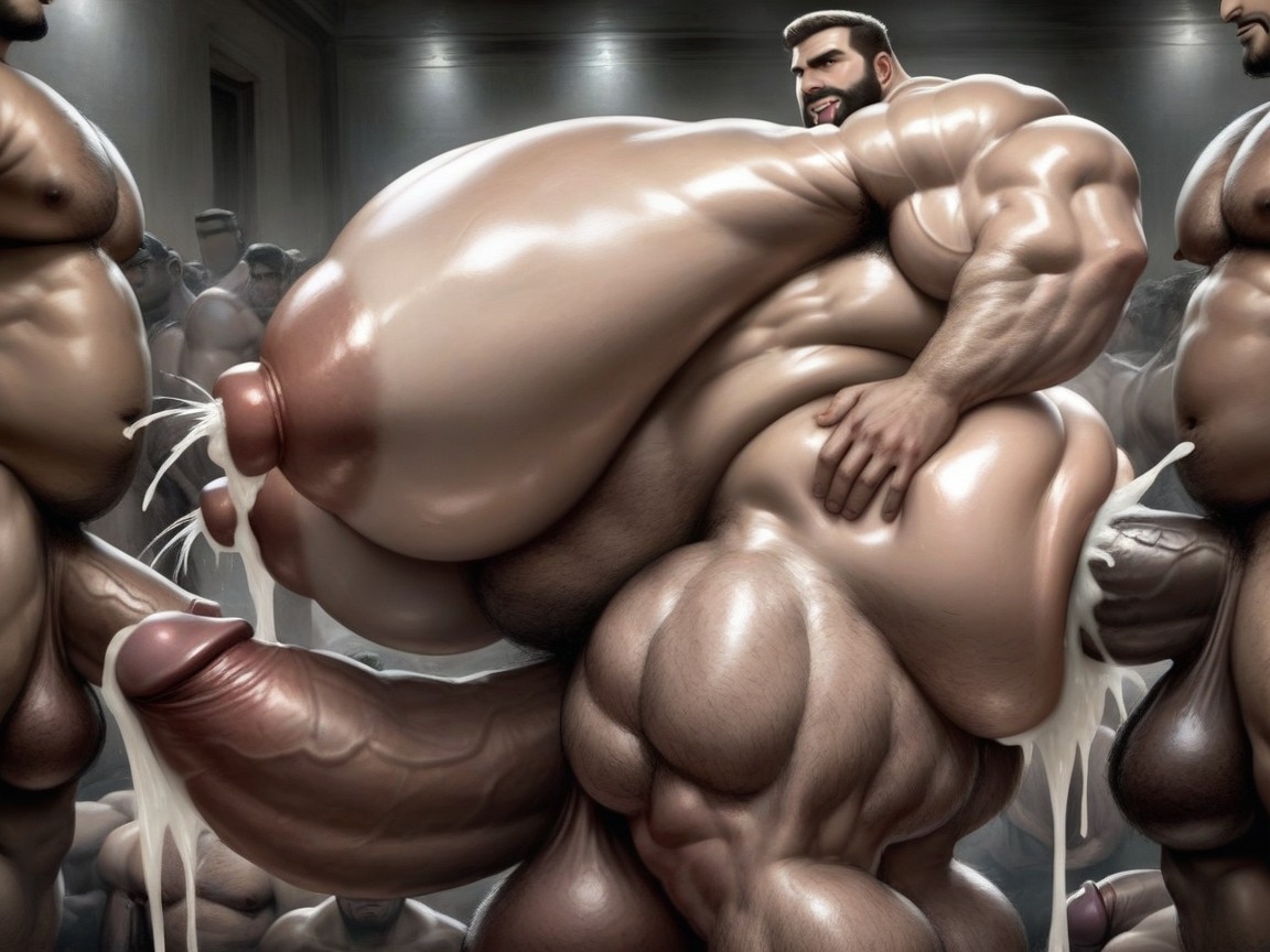 Huge Hyper Nipples, Rough Hyper Huge Impossibly Long Cocks Fucking Them Everywhere, 極端なボトムヘビー ゲイAIポルノ