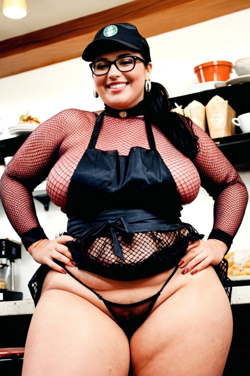 Hyperrealistic Details, Chubby, Mostrando Bragas Porno BBW IA