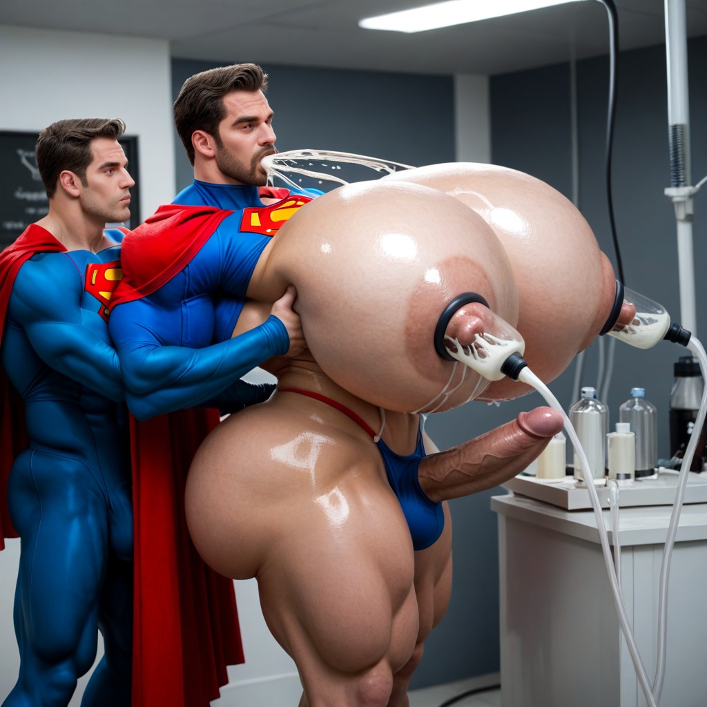 Veiny Penis, Red Cape, Superman Porno gay IA