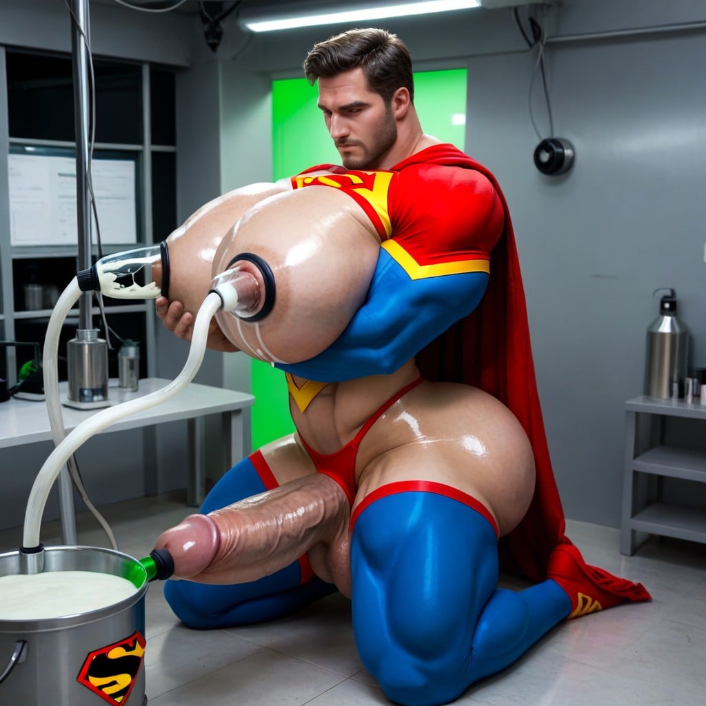 Extrêmement Lourd En Bas, Hands Tied Behind Back, Big Nipples Porno IA Gay