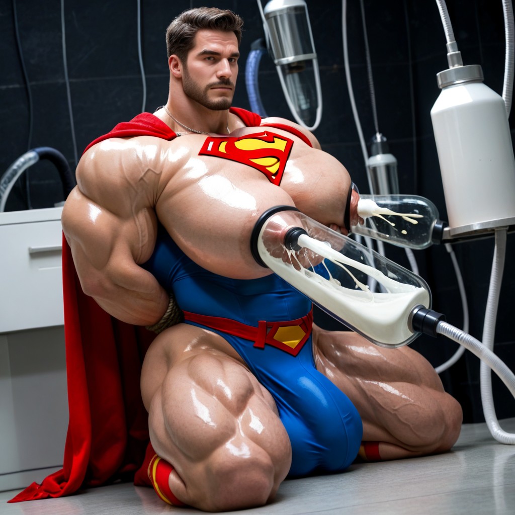 Blue And Red Suit, Huge Arms, Extrêmement Lourd En Bas Porno IA Gay