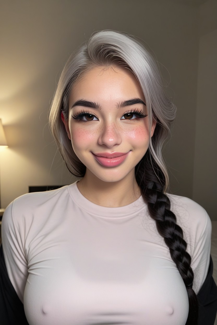 Asian Woman, Soft Light, Arms Behind Back AI Porn