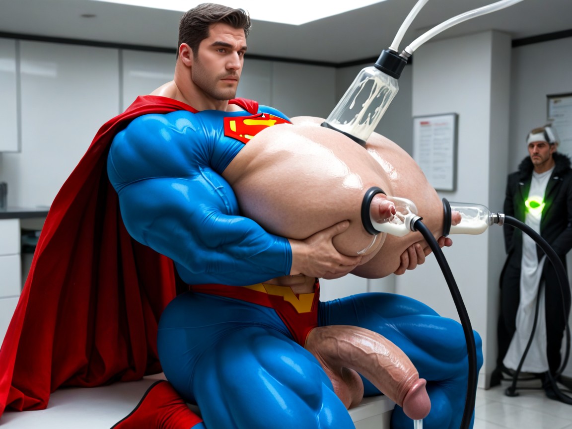 Superman Angry Expression, Superman's Arms Tied Behind Back, Groping Nipple Porno IA Gay