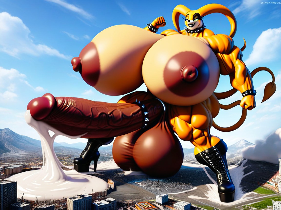 Hyper Testicles, Giantess, Ass Bigger Than Torso Furry AI Porn