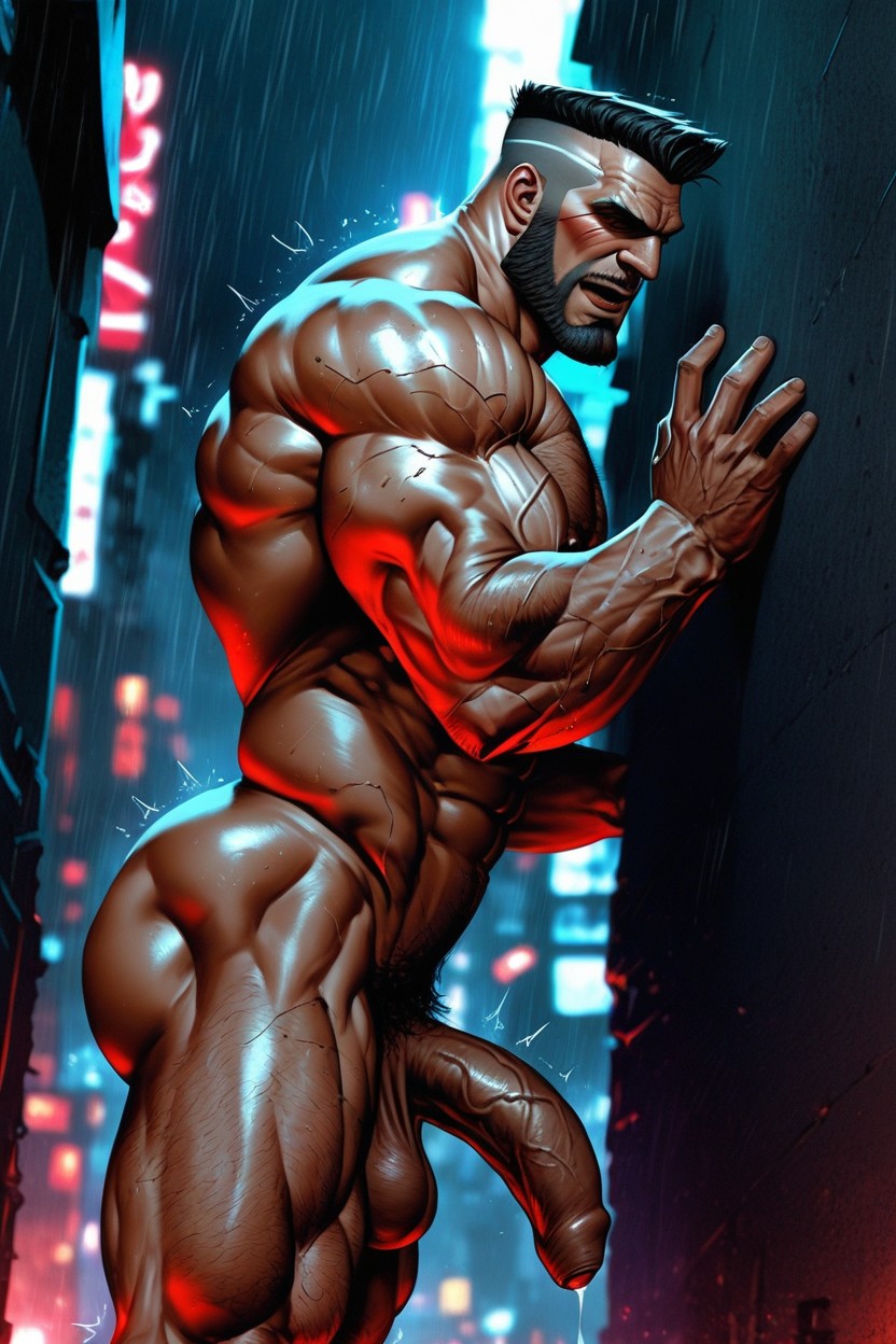 Hands Squeezing Chest, Thick Calves, Fat Cock Porno IA Gay