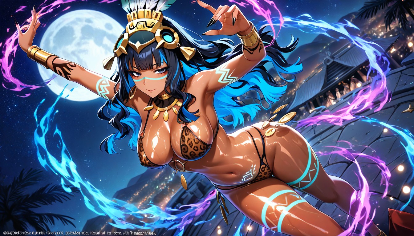 18+, Long Brown Hair, Magical Aura Hentai AI Porn