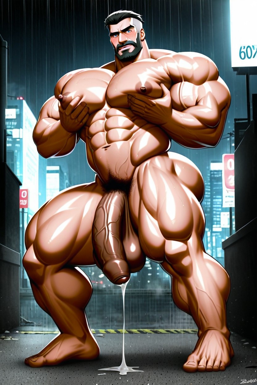 Flaccid Cock, Thick Thighs, Erect Nipples Porno IA Gay