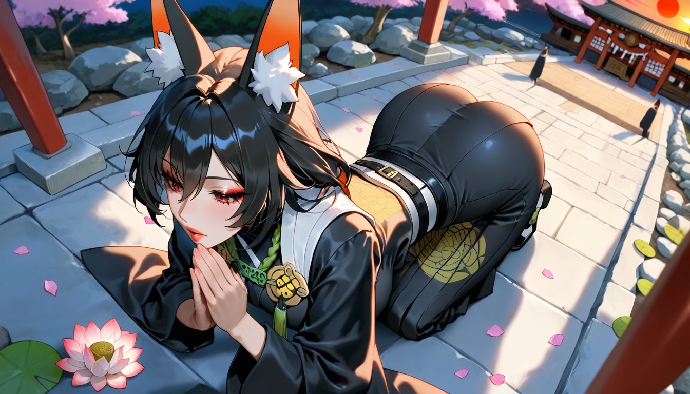 Dutch Angle, Stone Garden Pond, Praying Hentai AI Porn