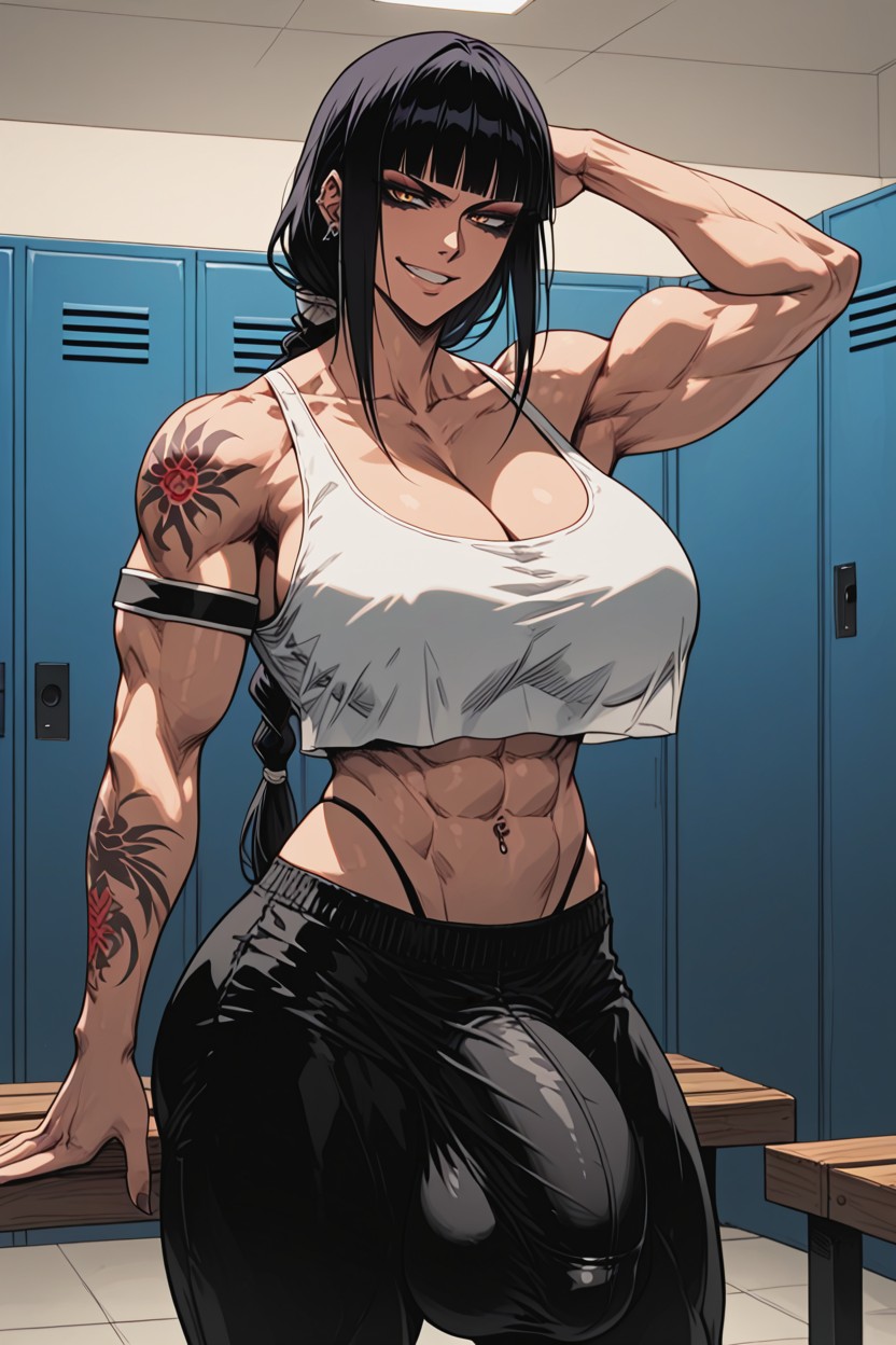 Massive Round Huge Bulge, Rounded Breast, Locker Room Shemale AI Porn