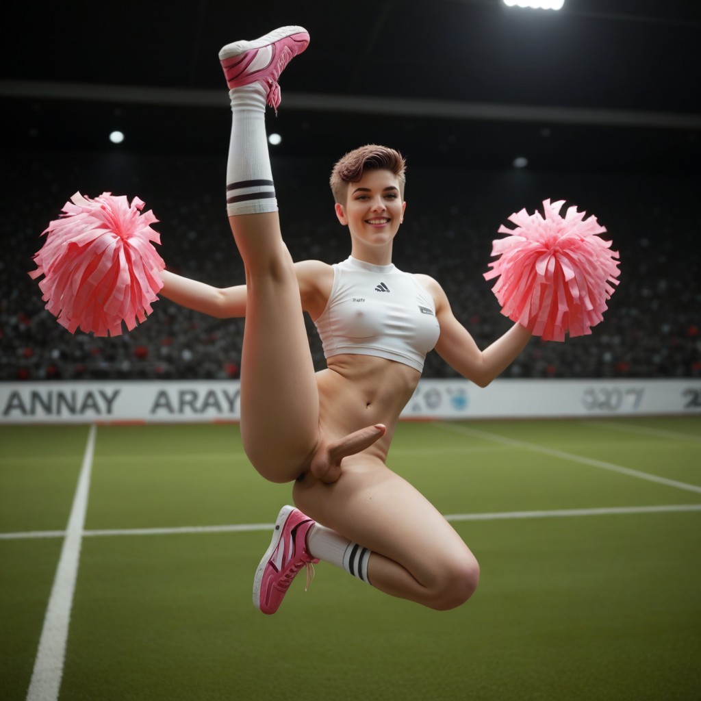 Straight Legs Spread Apart, Tiny, In Motion Shemale AI Porn