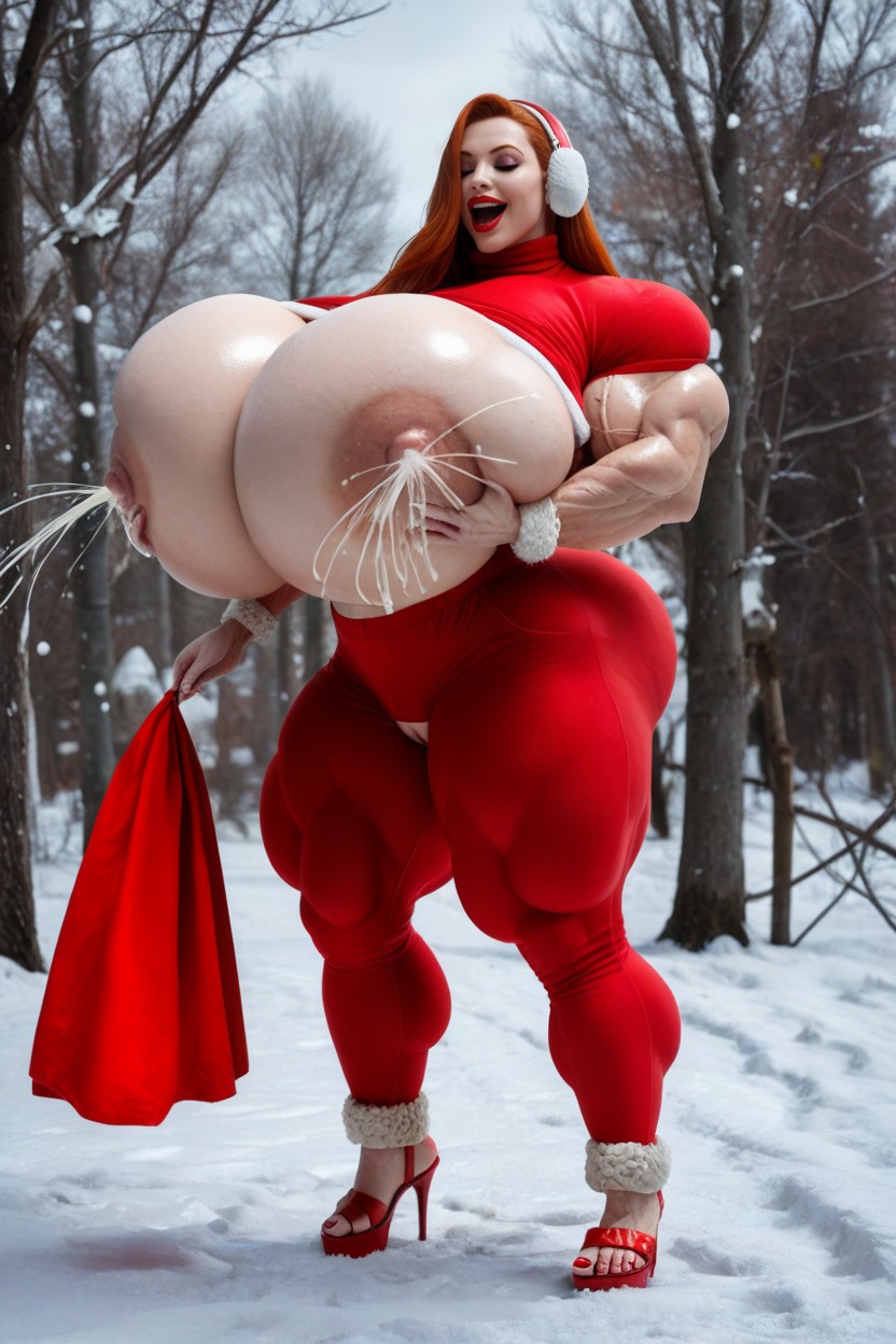 Muscular Woman, Hyper Gigantic Massive Muscles Woman, Gigantic Scalene Shemale AI Porn