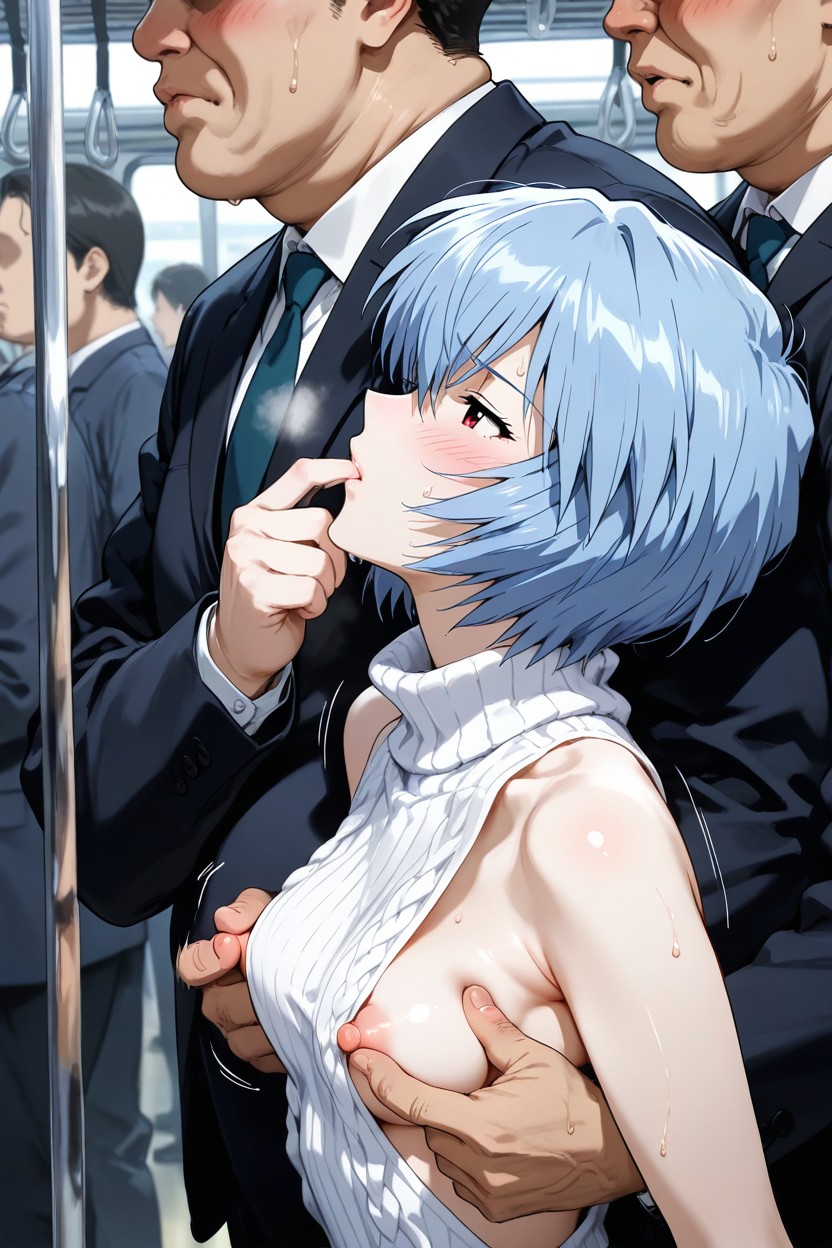 Perfect Anatomy, Super Ultra Detailed, There Are A Lot Of Salarymen Around Hentai AI Porn