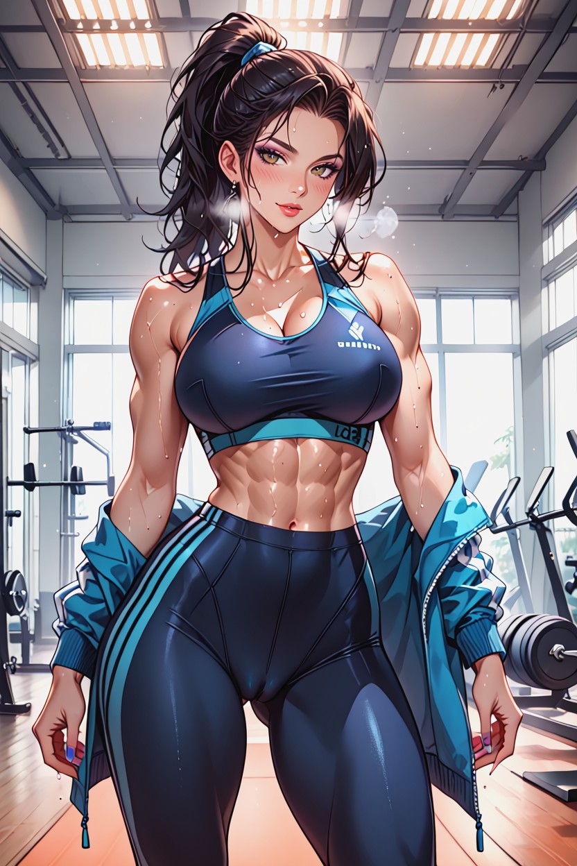 Curvaceous, Glistening Skin, Rounded Breast Hentai AI Porn