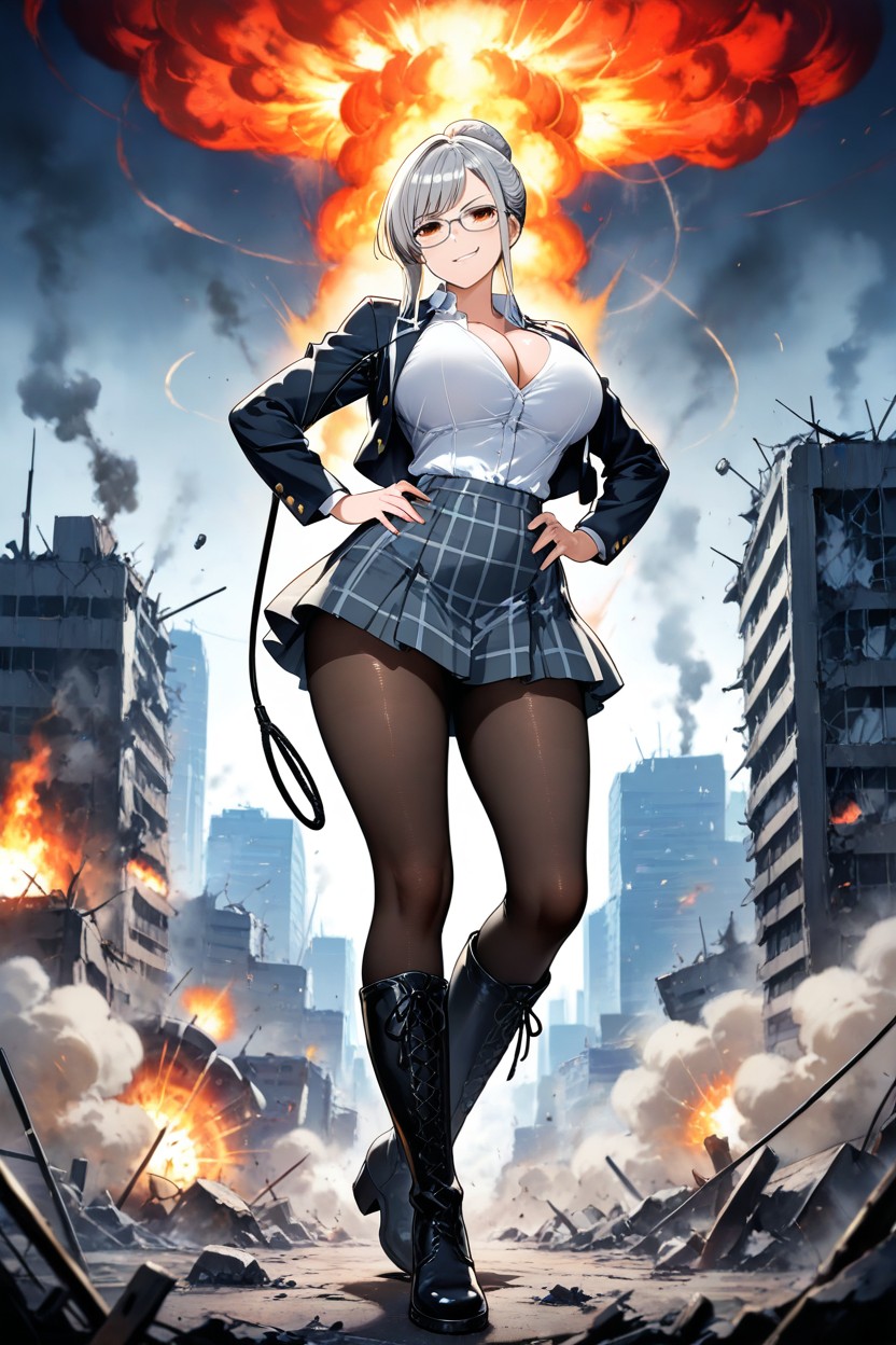 Brown Eyes, Fire, Rounded Ass Hentai IA