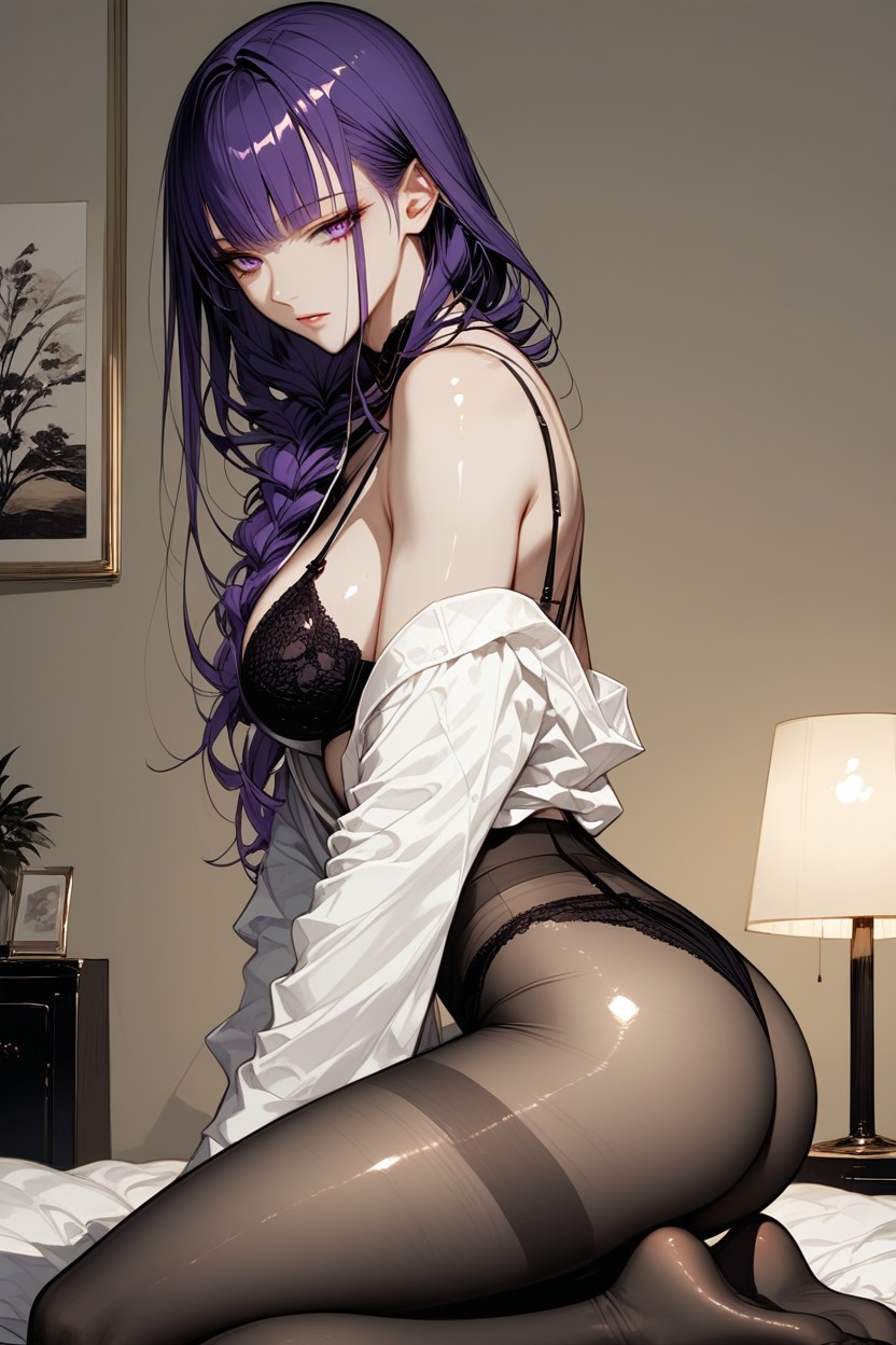 Candid Look, Purple Hair, 25+ Hentai AI Porn