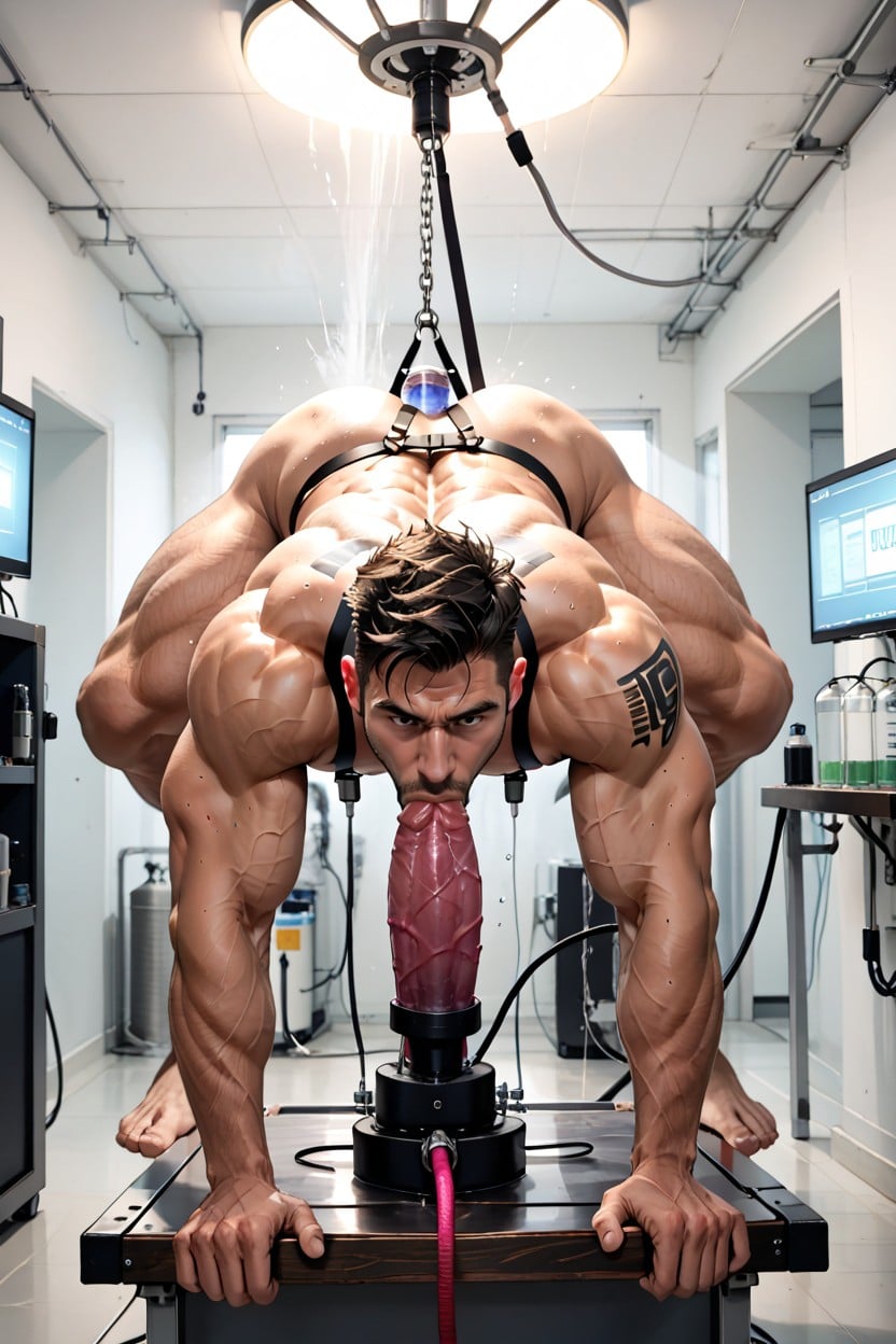 Collar, Sucking Rigged Dildo Machine, Trembling Porno IA Gay