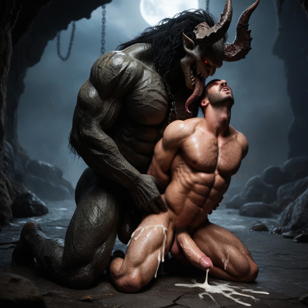 Huge Cock, Man Bound In Chains, Monster Sex ゲイAIポルノ