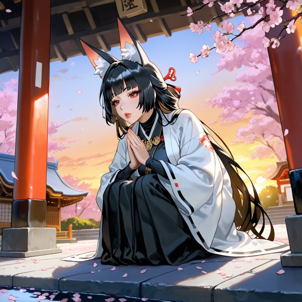 Gloss Lips, Torri Gate, White Haori Hentai AI Porn