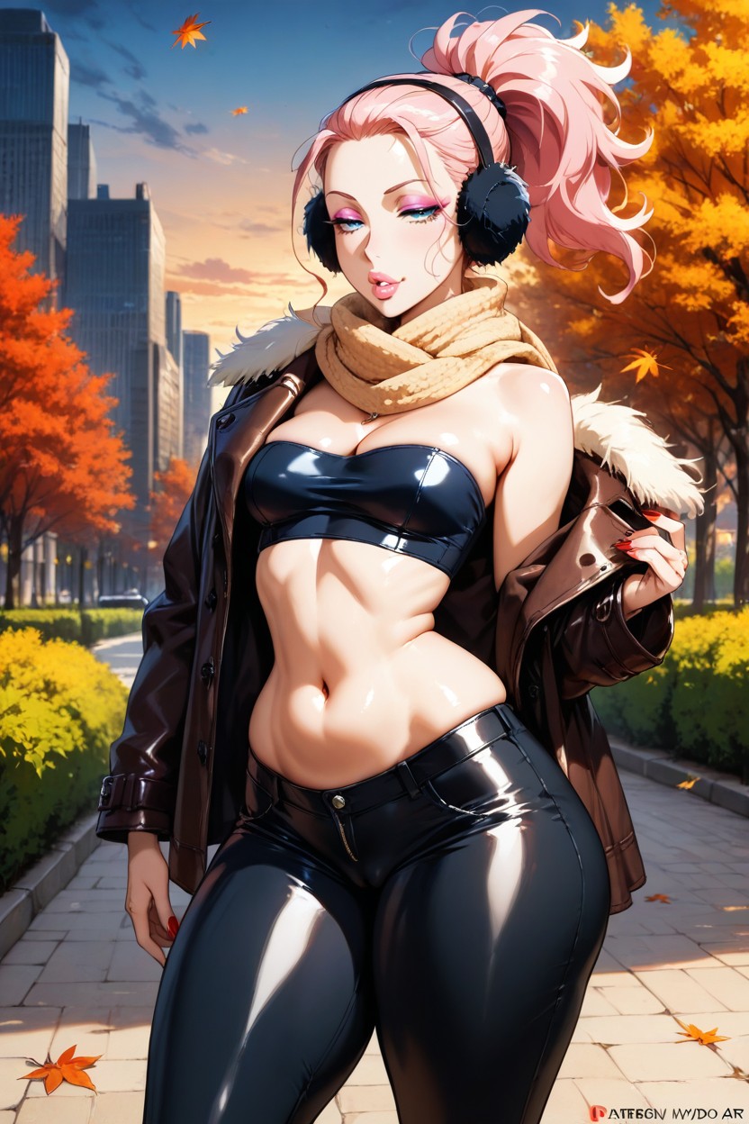 City Near Park, Standing, Pussy Pants AI Porn