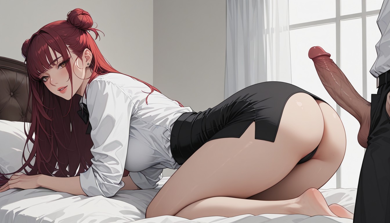Fit Thighs, Small Breasts, On Bed Hentai AI Porn