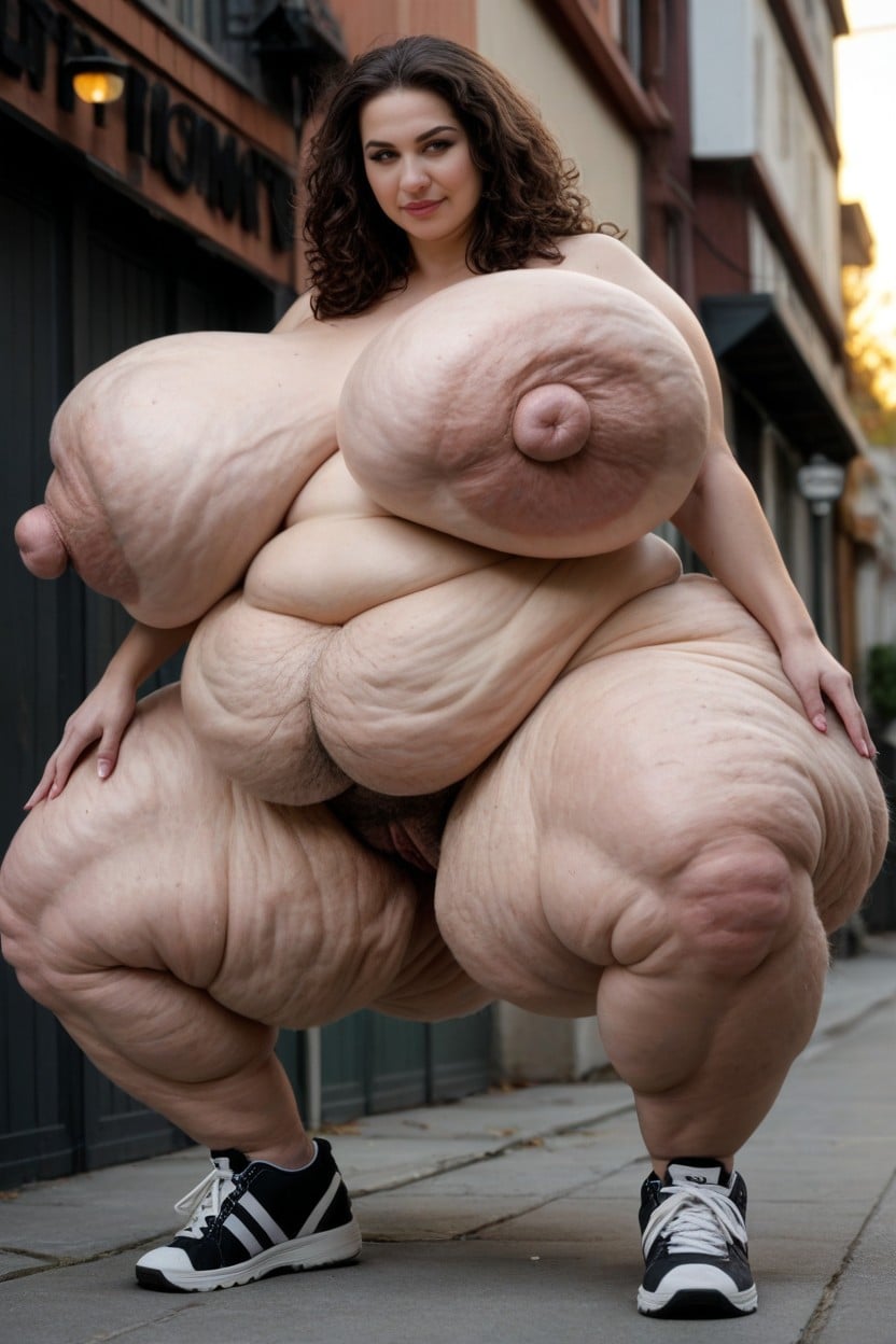 Increase Belly Size, Decrease Waist Size, Exaggerated Hairy Pussy BBW AIエロ