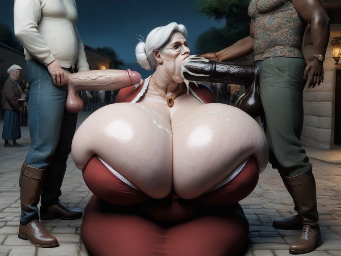 Deepthroat, Saggy Tits, Woman Has Surprised Expression AI Porn