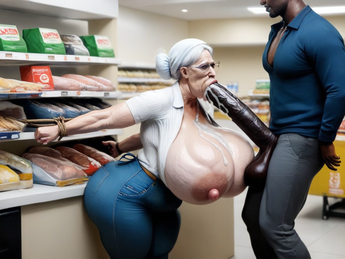 Granny, Saggy Tits, Bbw AI Porn