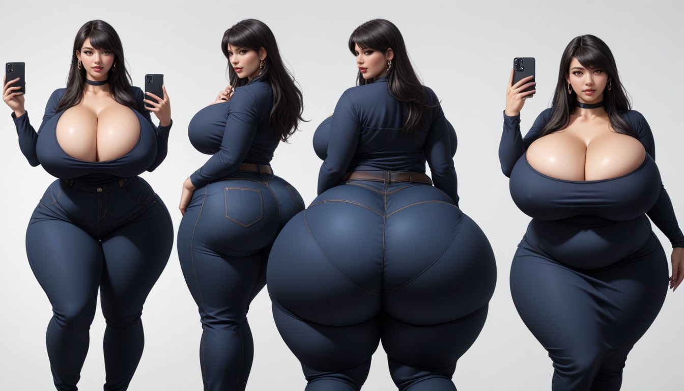 18+, Hyper Mega Fat Ass Expansion, Selfie BBW AI Porn