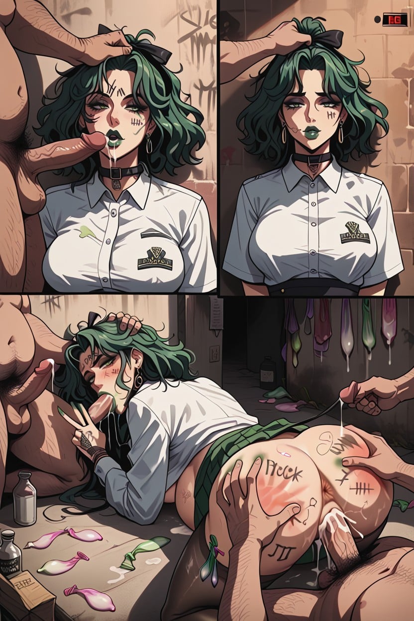 Choker, Lips Stick Mark, After Pregnancy AI Porn