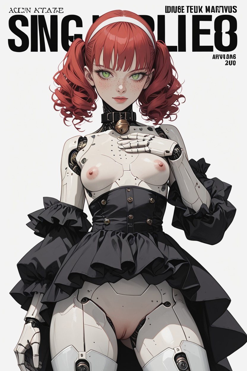 Pechos Pequeños, Green Eyes, Topless Hentai IA