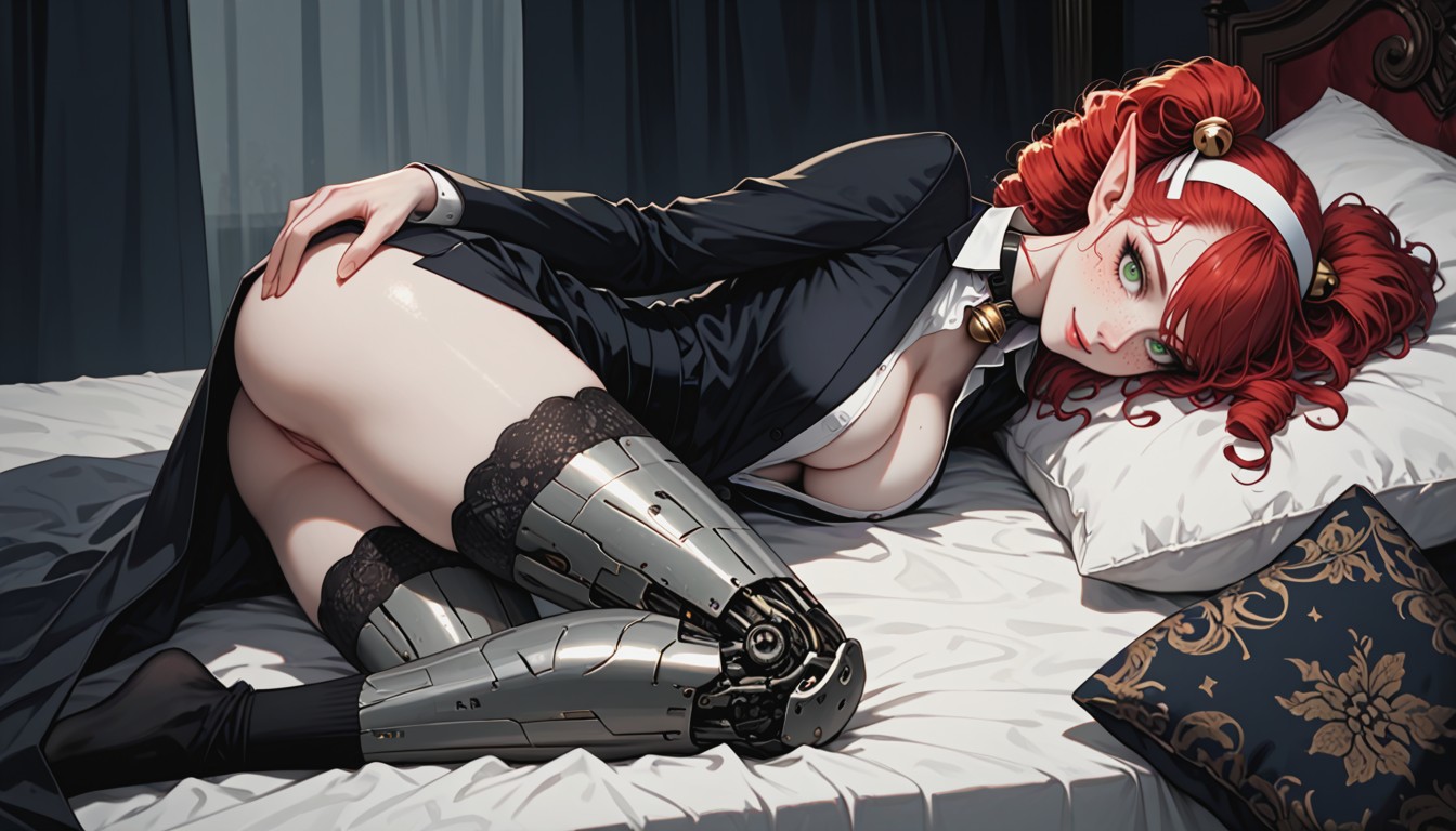 Relaxing In Bed, Steamy, Detailed Hair AI黃漫