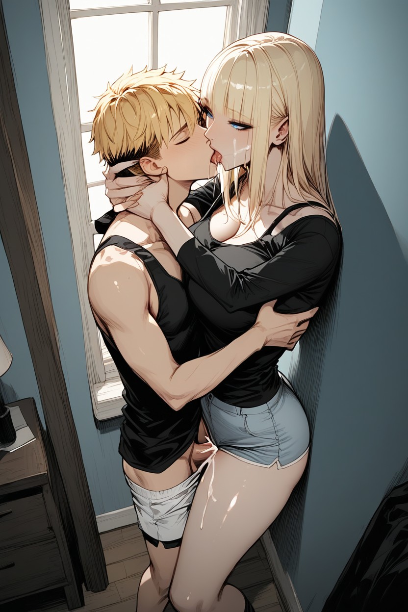Bedroom, Horny, Harsh Lighting Hentai AI Porn