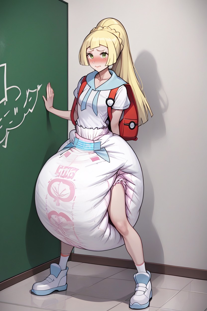Puffy Lips, Embarrassed, Adultdiaper Lillie From Pokemon AI Porn
